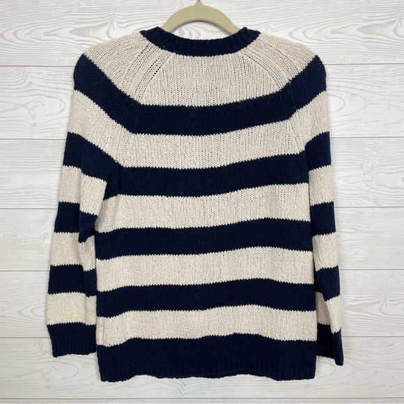 J. Crew Linen Blend Mixed Stripe Sweater Pullover Size Small Knit - Picture 9 of 10